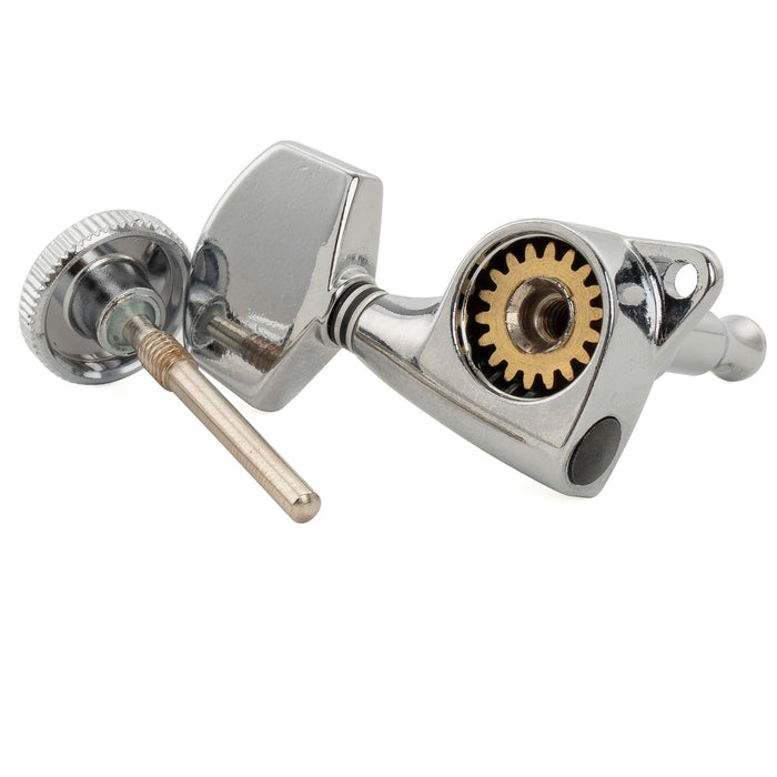 Musiclily Pro R18T Singolo Rapporto 18:1 Testa Macchina Bloccante Sigillata Completamente Lato Basso con Pulsante Esagonale Grande per Chitarra Elettrica Acustica