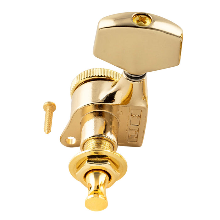 Musiclily Pro R18T Singolo Rapporto 18:1 Testa Macchina Bloccante Sigillata Completamente Lato Basso con Pulsante Esagonale Grande per Chitarra Elettrica Acustica