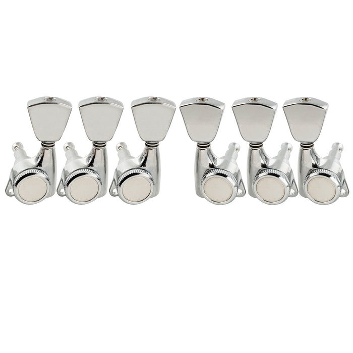 musiclily pro 3r3l 18 1 ratio full sealed locking machine heads tuners tuning pegs keys with keystone button 45 degree screw for acoustic electric guitar mx3350 3mx3351 3p, chrome