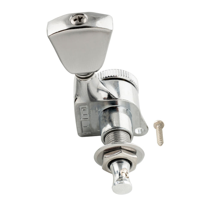 Musiclily Pro R18T Singolo Rapporto 18:1 Testa Macchina Bloccante Sigillata Completamente Lato Acuto con Pulsante a Chiave per Chitarra Elettrica Acustica