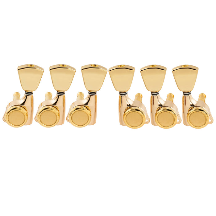 musiclily pro 3r3l 18 1 ratio full sealed locking machine heads tuners tuning pegs keys with keystone button 45 degree screw for acoustic electric guitar mx3350 3mx3351 3p, gold