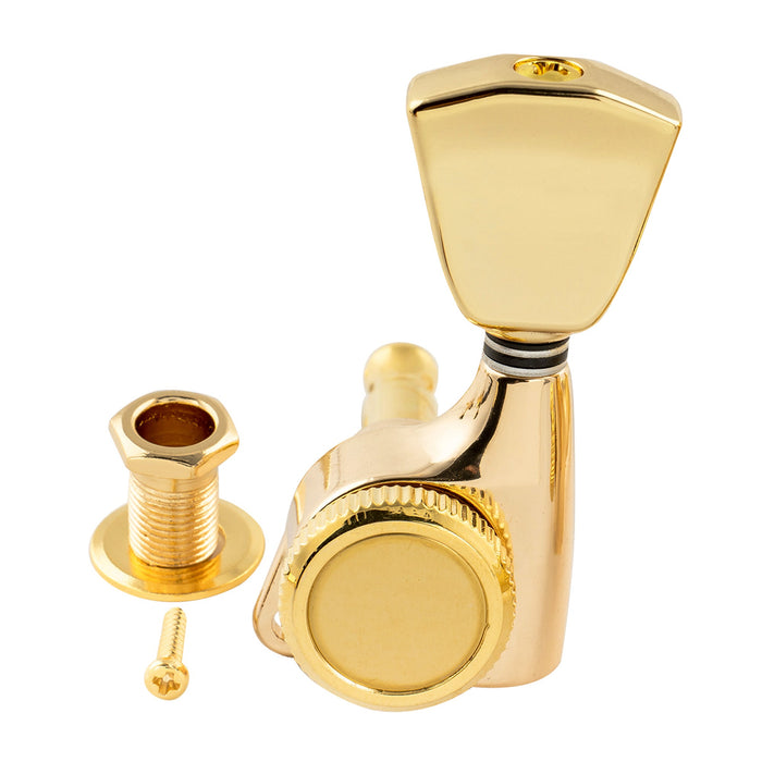 Musiclily Pro R18T Singolo Rapporto 18:1 Testa Macchina Bloccante Sigillata Completamente Lato Acuto con Pulsante a Chiave per Chitarra Elettrica Acustica