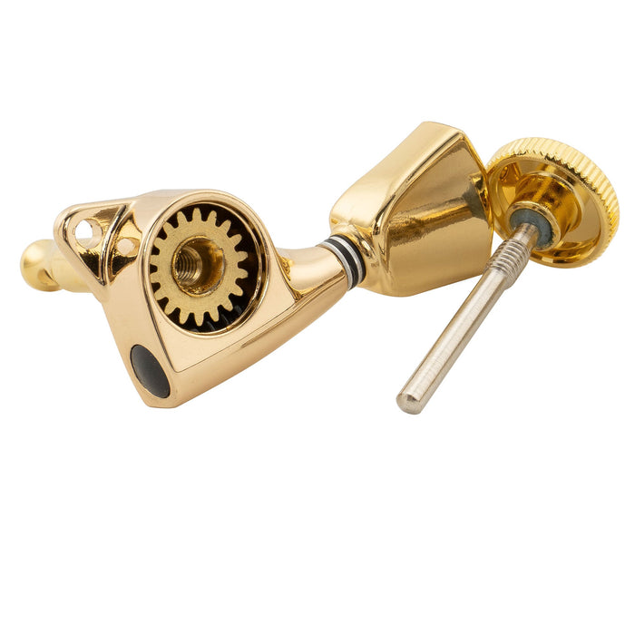 Musiclily Pro R18T Singolo Rapporto 18:1 Testa Macchina Bloccante Sigillata Completamente Lato Acuto con Pulsante a Chiave per Chitarra Elettrica Acustica