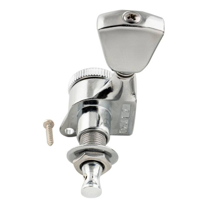 Musiclily Pro R18T Singolo Rapporto 18:1 Testa Macchina Bloccante Sigillata Completamente Lato Basso con Pulsante a Chiave per Chitarra Elettrica Acustica