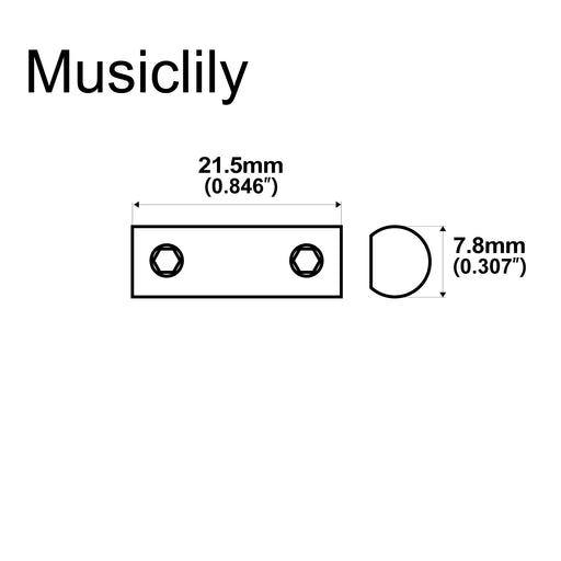 Dimensions of musiclily ultra full solid titanium alloy barrel saddles for fender american vintage tele style electric guitar mx3356 3p