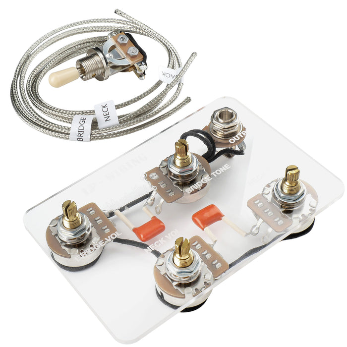 Musiclily Pro LP STD Modern 60s Pre-wired Wring Harness Kit Upgrade for Epiphone LP Style Electric Guitar Switch