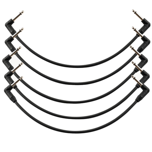 musiclily pro 30cm guitar effect pedal patch cables ts cable with right angle 1 4 inch 6 35mm mono plugs mx3370 5p