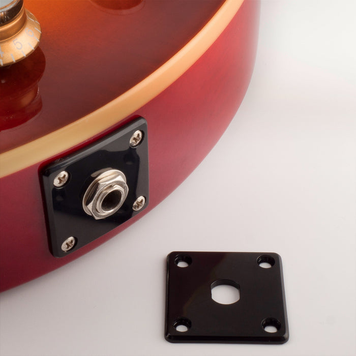 Application of musiclily pro plastic input jack plate square output socket jackplate for epiphone lp style electric guitar