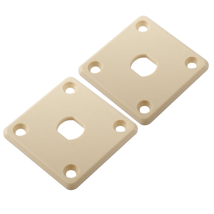 Musiclily Pro プラスチック 四角型 入力ジャックプレート 出力ジャックソケット Epiphone LPスタイルなエレキギター用 ブラック(2個セット)