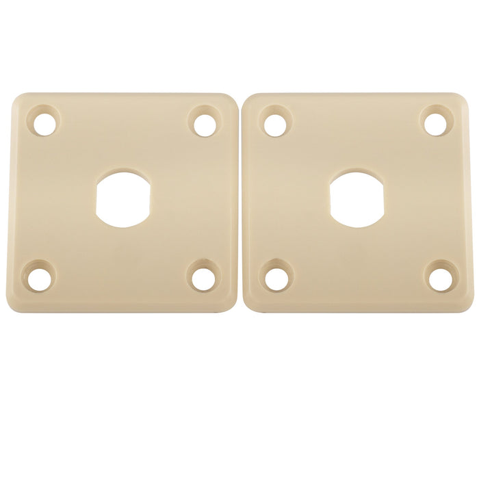 musiclily pro plastic input jack plate square output socket jackplate for epiphone lp style electric guitar 2 pcs cream