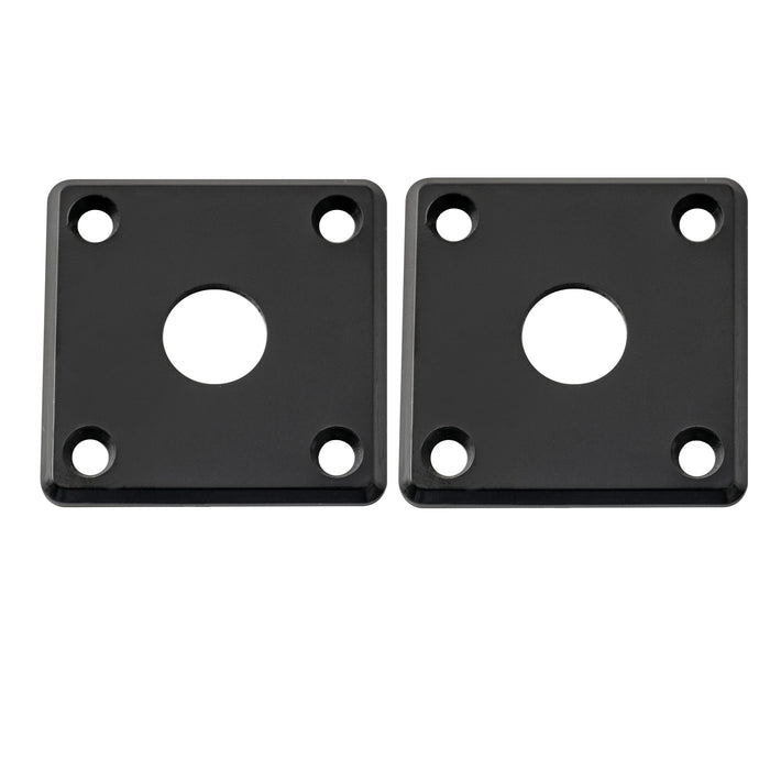 musiclily pro plastic curved jack plate square jackplates 10mm hole for epiphone lp sg style electric guitar mx3389bk 2, black