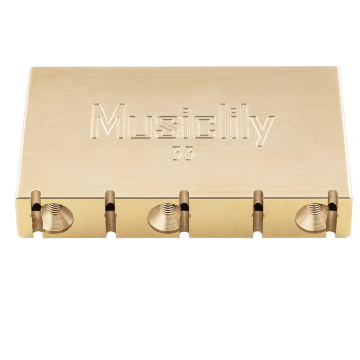 detail of musiclily ultra full solid brass block for electric guitar gotoh ge1996t floyd rose locking tremolo bridge mx3396p