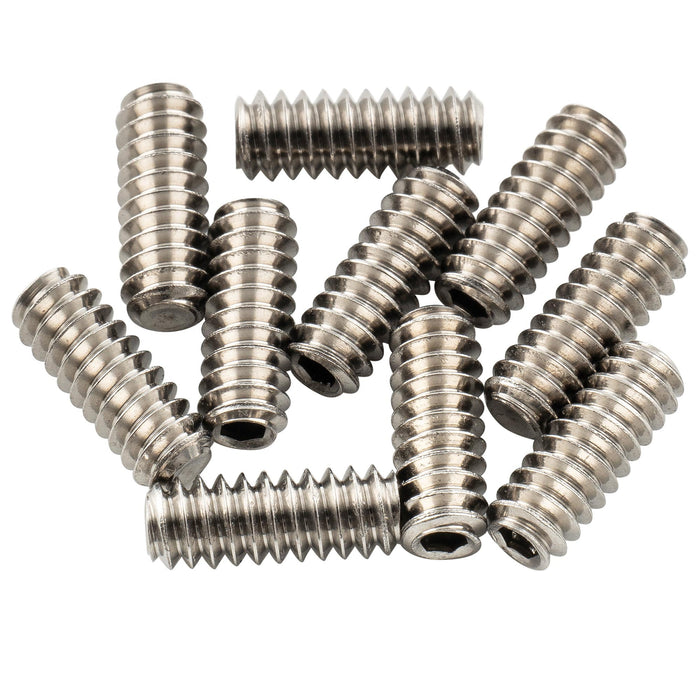 musiclily pro unc 6 32x3 8 inch stainless steel saddle height adjustment screws for fender tele style electric guitar bridge mx3399 10p