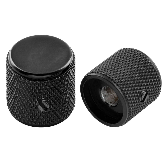 detail of musiclily pro 1 4 inch aluminum flat top universal fitting potentiometer control knob with set screw for fender mexico player tele style electric guitar mx3404 2p
