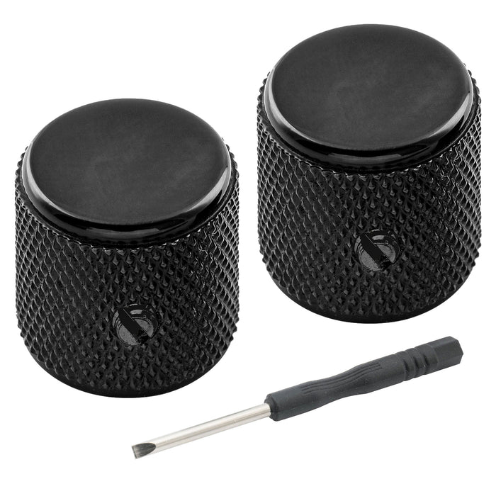 musiclily pro 1 4 inch aluminum flat top universal fitting potentiometer control knob with set screw for fender mexico player tele style electric guitar mx3404 2p