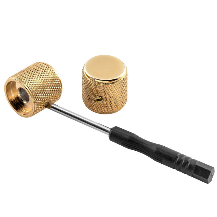 Musiclily Pro 1/4 Pollice Aluminio Top Piatto Universale Fitting Potenziometro Manopola con Vite di Bloccaggio per Chitarra Elettrica Tele Stile Player Fender Messico