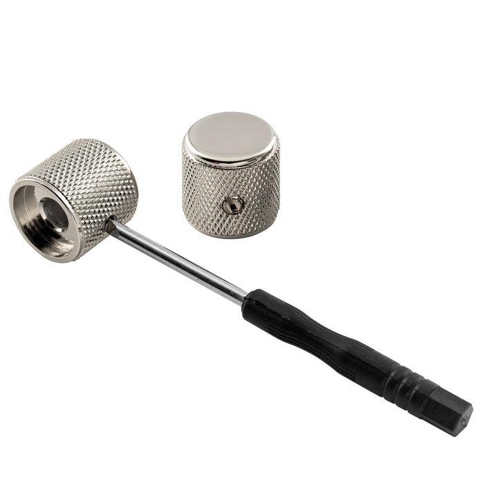 Musiclily Pro 1/4 Pollice Aluminio Top Piatto Universale Fitting Potenziometro Manopola con Vite di Bloccaggio per Chitarra Elettrica Tele Stile Player Fender Messico