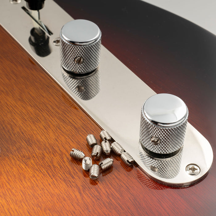 Tornillos de fijación de punta cónica ranurada de acero inoxidable Musiclily Pro UNC#8-32X1/4 pulgadas para perillas de control estilo Fender Tele, juego de 10