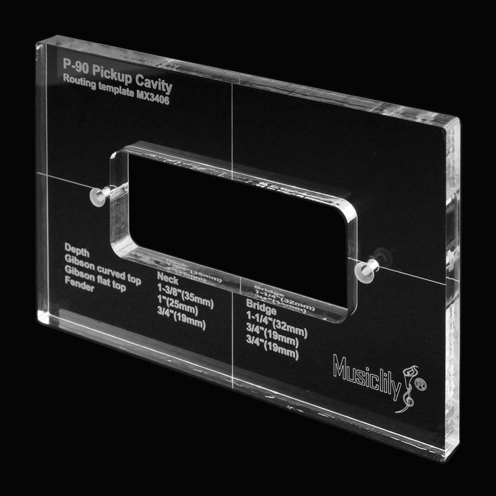 musiclily pro cnc accurate acrylic p90 pickup routing template for electric guitar body mx3406