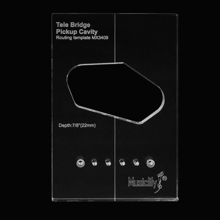 Part of musiclily pro cnc accurate acrylic bridge pickup routing template for standard tele guitar body mx3409