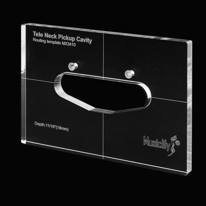 musiclily pro cnc accurate acrylic neck pickup routing template for standard tele guitar body mx3410