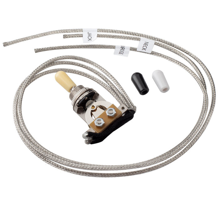 Part of musiclily pro pre wired 3 way pickup select toggle switch soldered with metal braided wires for epiphone lp style electric guitar mx3413nk