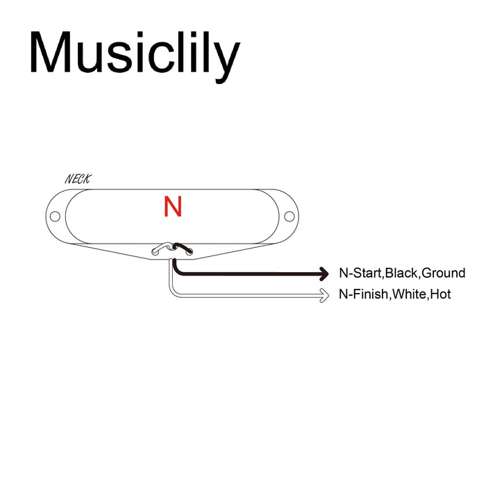 Musiclily Pro TL-60S Tele Style Singolo Avvolgimento Collo Ponte Pickup MX3423 MX3424 Diagramma di Cablaggio