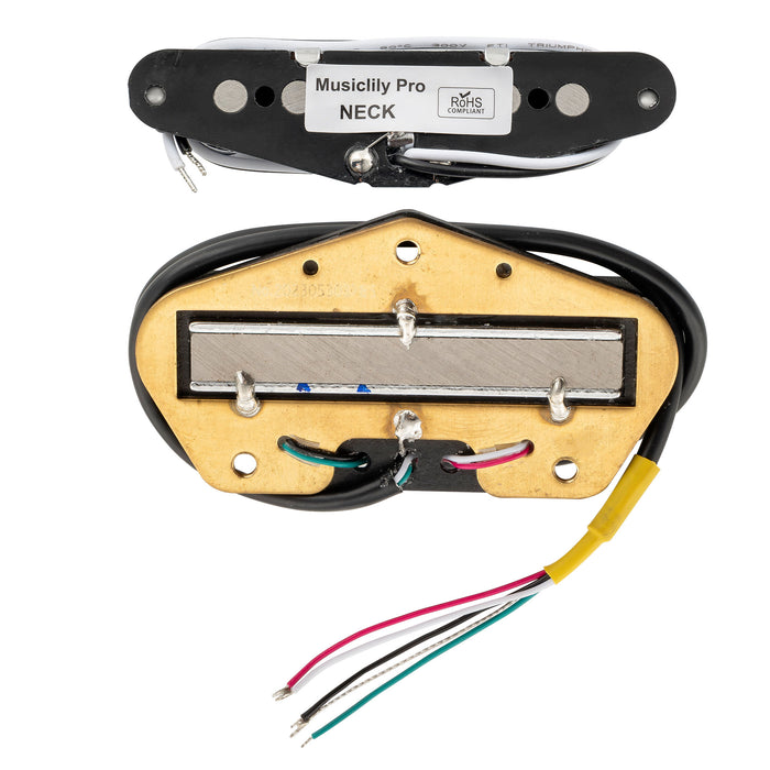 Musiclily Pro TL-DPHA Alnico 5 Pastilla Single Coil y Rail Blade Single Coil Tamaño Humbucker Juego de Pastillas para Guitarra Eléctrica de Estilo Tele 8.2K/13.2K para Cuello y Puente