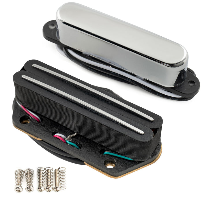 musiclily pro tl dpha alnico 5 single coil pickup and rail blade single coil sized humbucker neck bridge pickups set 8k 12 8k for tele style electric guitar mx3423mx3244p details