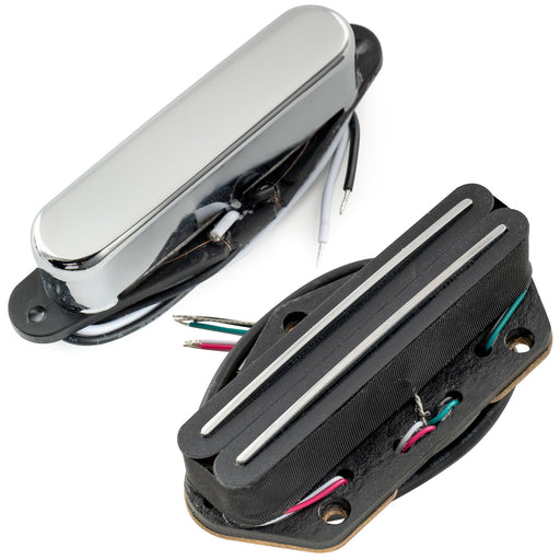 musiclily pro tl dpha alnico 5 single coil pickup and rail blade single coil sized humbucker neck bridge pickups set 8k 12 8k for tele style electric guitar mx3423mx3244p