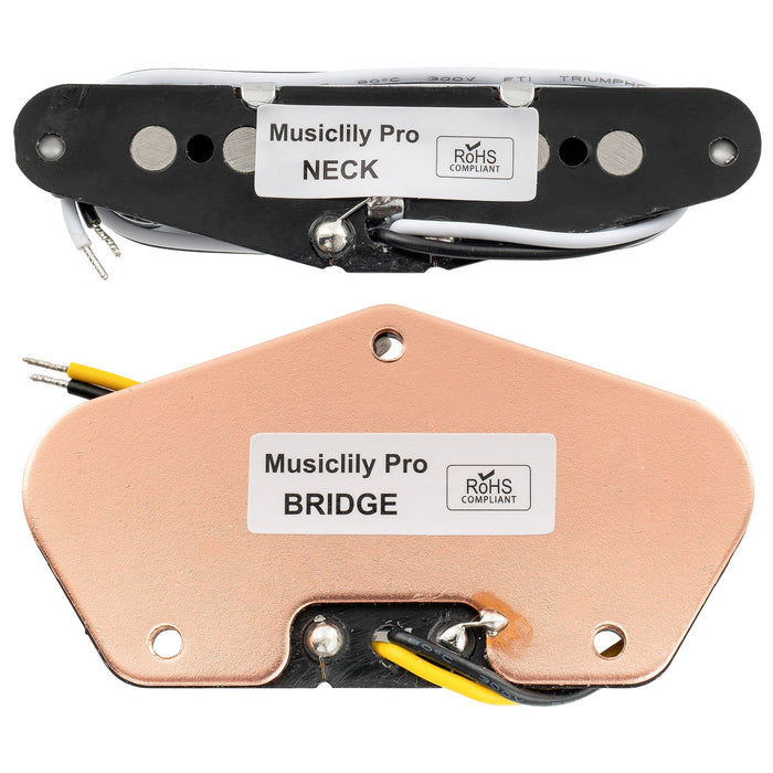 Part of musiclily pro tl 60s alnico 5 single coil neck bridge pickups set for tele style electric guitar mx3423crmx3424bk