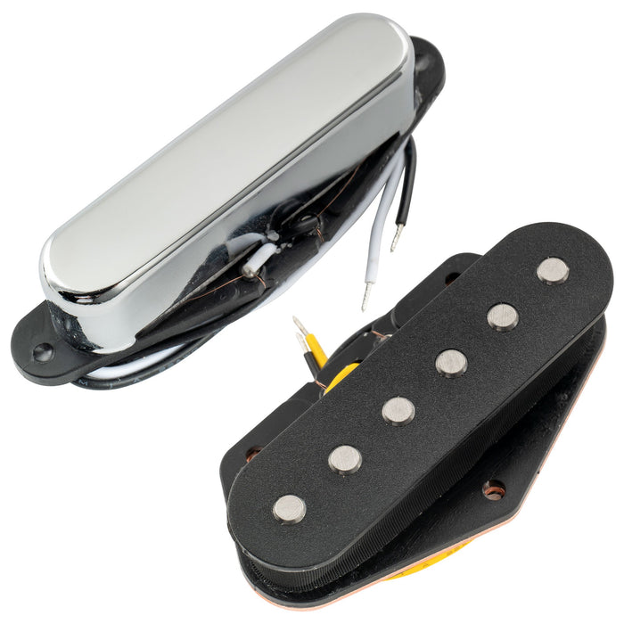 musiclily pro tl 60s alnico 5 single coil neck bridge pickups set for tele style electric guitar mx3423crmx3424bk