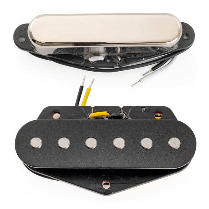 Musiclily Pro TL-60S Alnico 5 Pastillas Single Coil para Guitarra Eléctrica de Estilo Tele, Set de Cuello y Puente 8.2K/7.3K