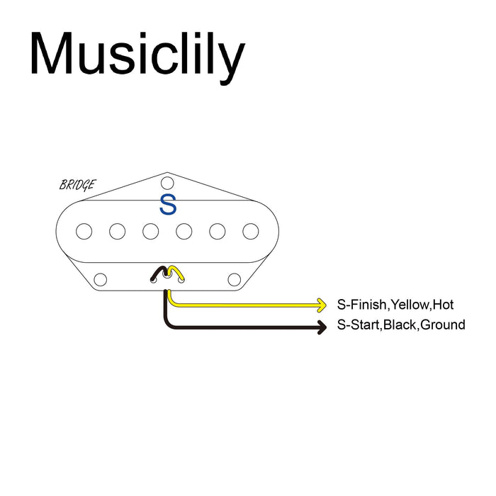 Musiclily Pro TL-60S Tele Style Single Coil Neck Bridge Pickups MX3423 MX3424 Diagrama de Ligação