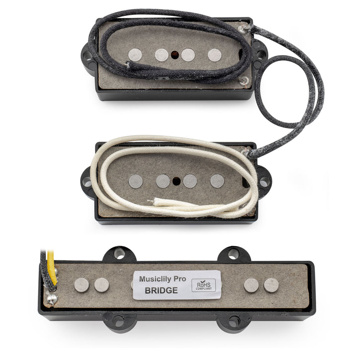 Musiclily Pro PJB-6070S アルニコ5 シングルコイルネックブリッジピックアップセット 10.6K/7.8K for PJベース