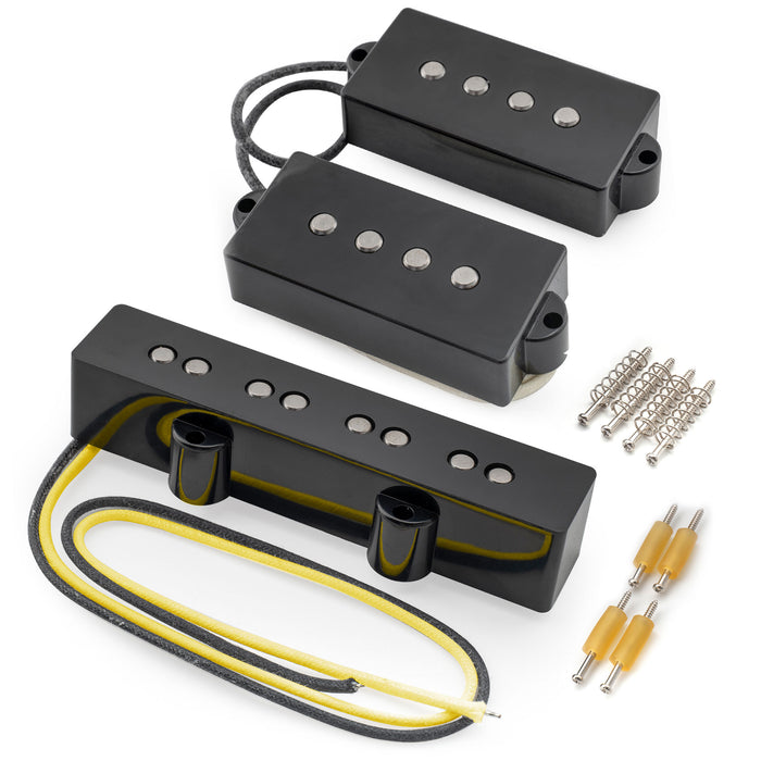 Musiclily Pro PJB-6070S アルニコ5 シングルコイルネックブリッジピックアップセット 10.6K/7.8K for PJベース