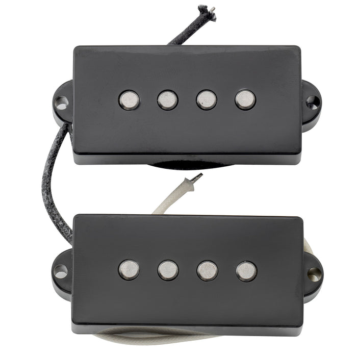 detail of musiclily pro pb 60s alnico 5 single coil pickups set 10 5k for precision bass style bass mx3426bk