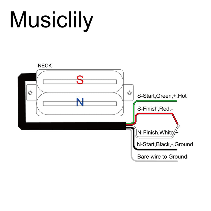 Musiclily Pro HH-DJRC Keramik-Rail-Blade-Humbucker Hals-Tonabnehmer 8K für E-Gitarre