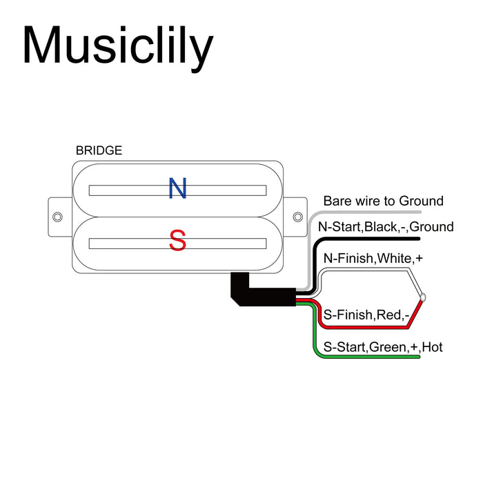 Musiclily Pro HH-DJRC Keramik-Rail-Blade-Humbucker Steg-Tonabnehmer 14,5K für E-Gitarre