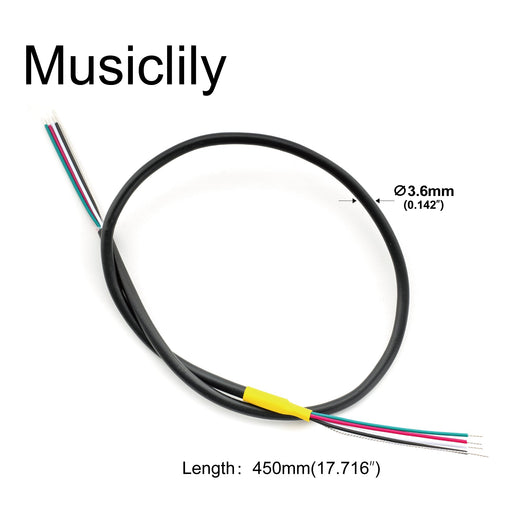 Dimensions of musiclily pro 26awg pre tinned 4 conductor circuit wire hookup wire shielded humbucker pickup wire 45cm