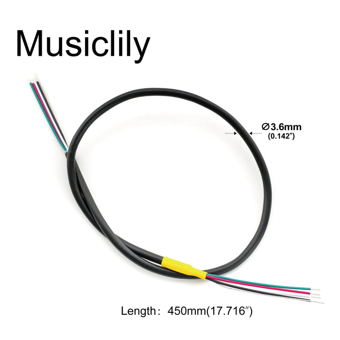 Dimensions of musiclily pro 26awg pre tinned 4 conductor circuit wire hookup wire shielded humbucker pickup wire 45cm