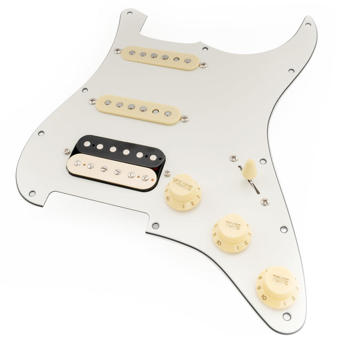 musiclily pro se st hss 60se pre wired pickguard with alnico 5 pickups 5 way switch for strat style electric guitar mx3435p, black