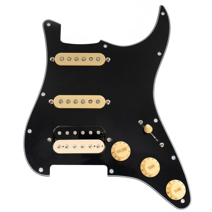 musiclily pro se st hss 60se pre wired pickguard with alnico 5 pickups 5 way switch for strat style electric guitar mx3435p, Zebra