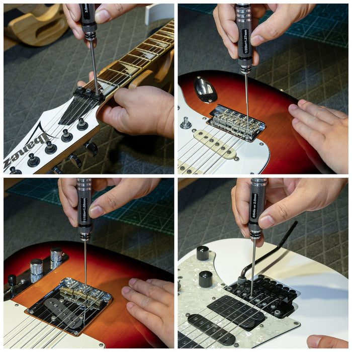 Application of musiclily pro high speed steel 7pcs hex screwdrivers hex keys wrenches set for guitar bass bridge saddles or knobs adjustment mx3452