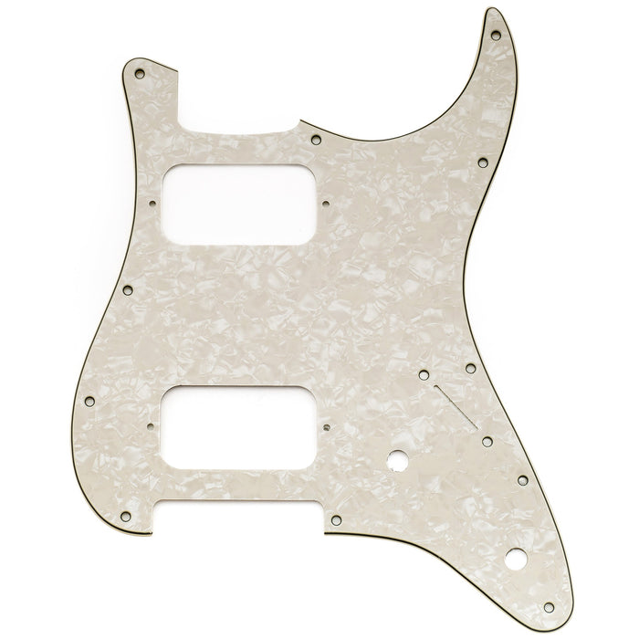 musiclily pro 11 holes st hh guitar pickguard with round corner uncovered humbucker 2 pot layout for fender squier strat style electric guitar mx3481p