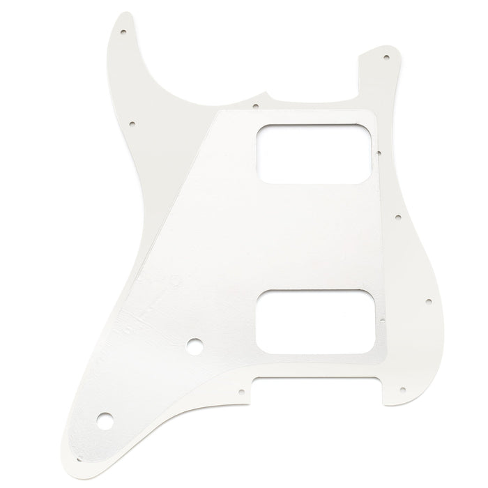 musiclily pro 11 holes st hh guitar pickguard with round corner uncovered humbucker 2 pot layout for fender squier strat style electric guitar mx3481p, black