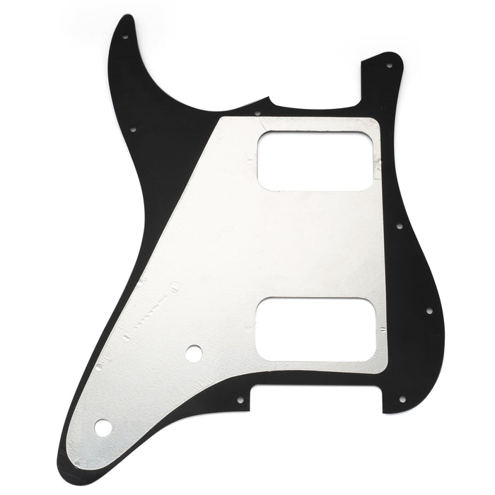 musiclily pro 11 holes st hh guitar pickguard with round corner uncovered humbucker 2 pot layout for fender squier strat style electric guitar mx3481p, tortoise shell