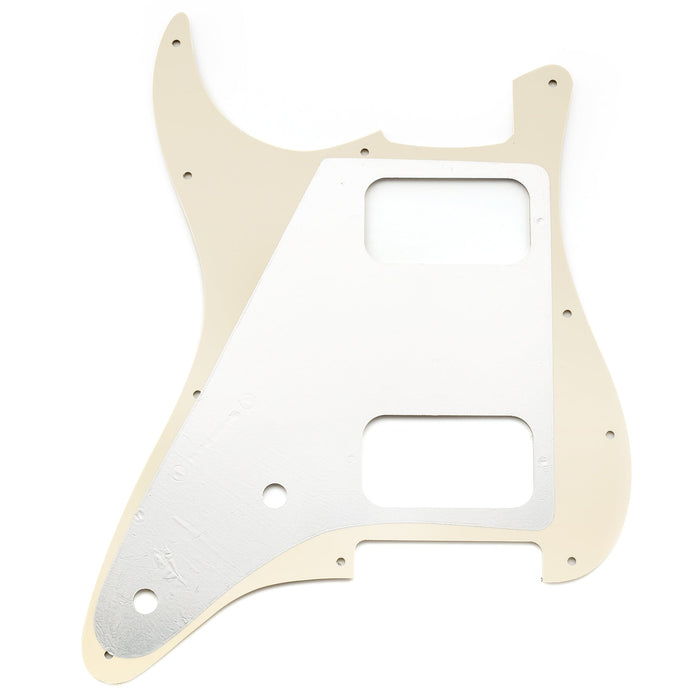 Musiclily Pro 11穴 ST HHピックガード ラウンドコーナーのカバー無しハムバッカー 2ポット穴 Fender Squier Stratストラトエレキギター用 4プライ エイジドホワイトパール