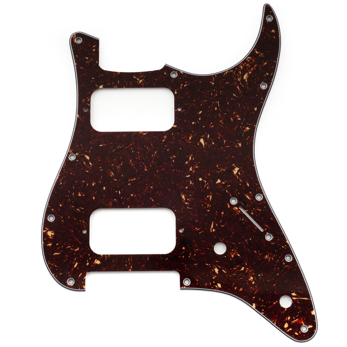 musiclily pro 11 holes st hh guitar pickguard with round corner uncovered humbucker 2 pot layout for fender squier strat style electric guitar mx3481p, tortoise shell