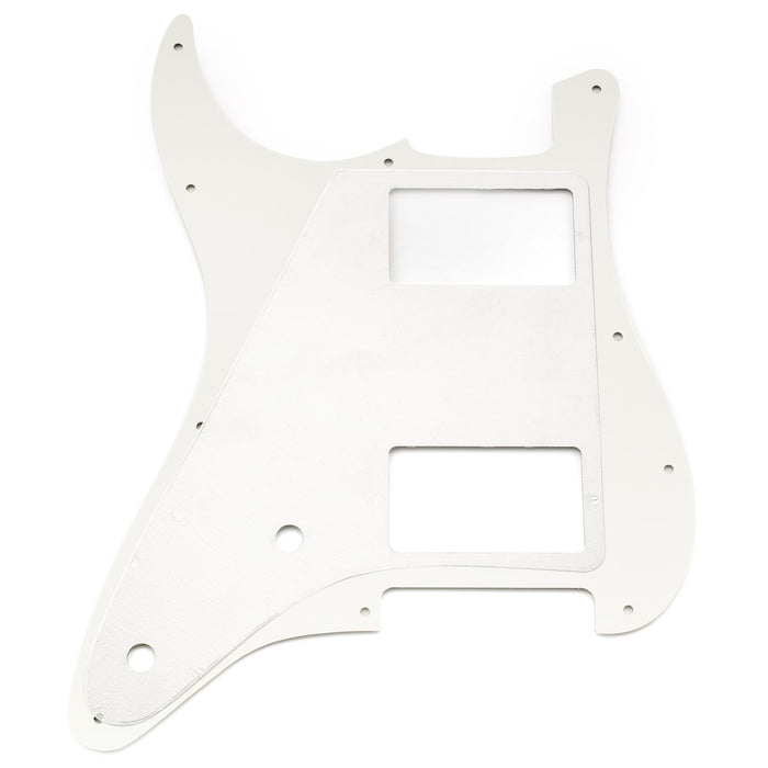 musiclily pro 11 holes st hh guitar pickguard with covered humbucker 2 pot layout for fender squier strat style electric guitar mx3482p, black